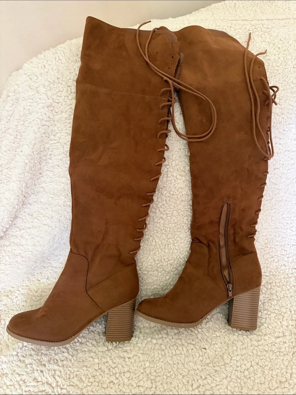 Suede thigh boots